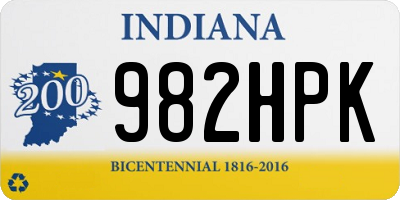 IN license plate 982HPK