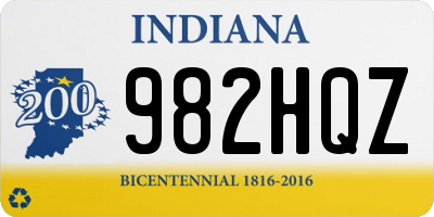 IN license plate 982HQZ