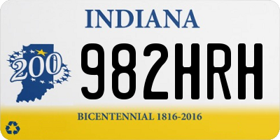 IN license plate 982HRH