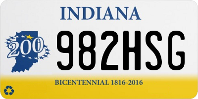 IN license plate 982HSG