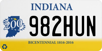 IN license plate 982HUN