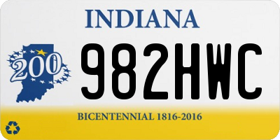 IN license plate 982HWC