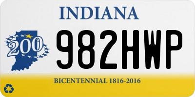IN license plate 982HWP