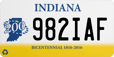 IN license plate 982IAF