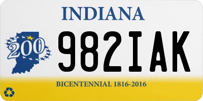 IN license plate 982IAK