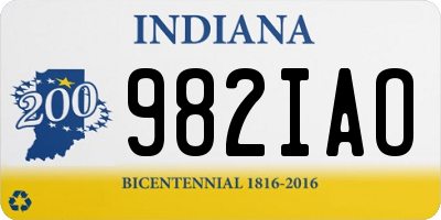 IN license plate 982IAO