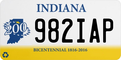 IN license plate 982IAP