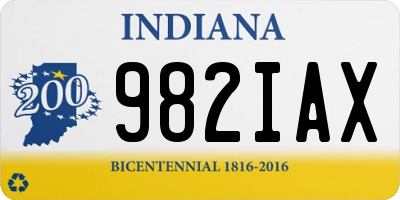 IN license plate 982IAX