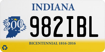 IN license plate 982IBL