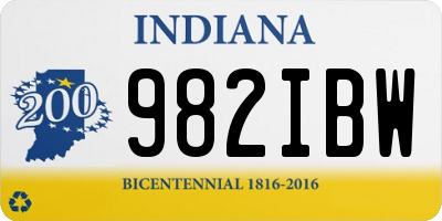 IN license plate 982IBW