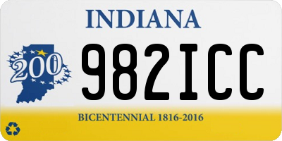 IN license plate 982ICC