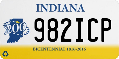 IN license plate 982ICP