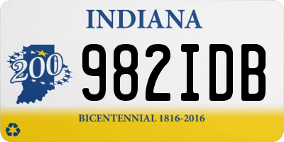 IN license plate 982IDB