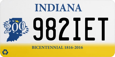 IN license plate 982IET