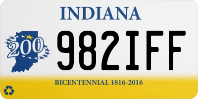 IN license plate 982IFF