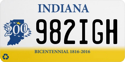 IN license plate 982IGH