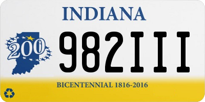 IN license plate 982III