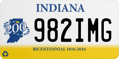 IN license plate 982IMG