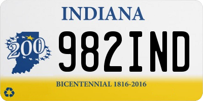 IN license plate 982IND