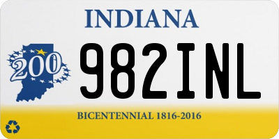 IN license plate 982INL