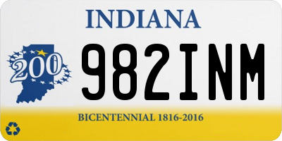 IN license plate 982INM