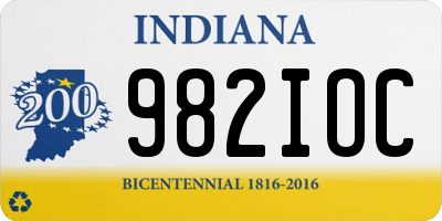 IN license plate 982IOC