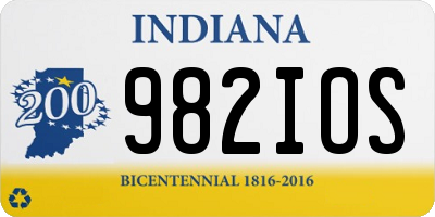 IN license plate 982IOS