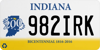 IN license plate 982IRK