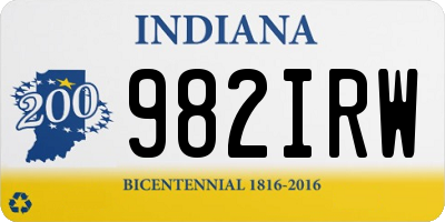 IN license plate 982IRW