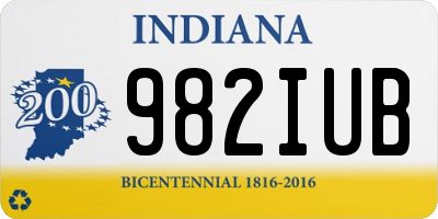IN license plate 982IUB