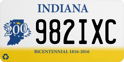 IN license plate 982IXC
