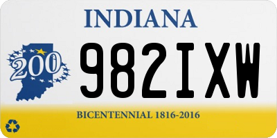 IN license plate 982IXW