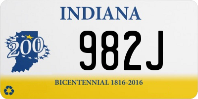 IN license plate 982J