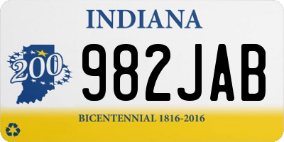 IN license plate 982JAB