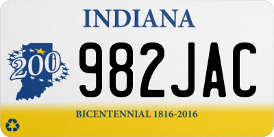 IN license plate 982JAC