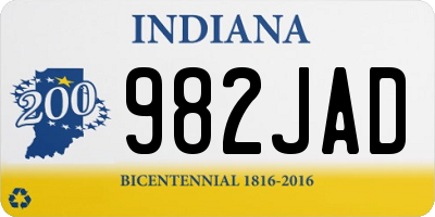 IN license plate 982JAD