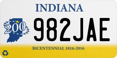 IN license plate 982JAE