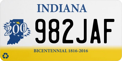 IN license plate 982JAF