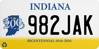 IN license plate 982JAK