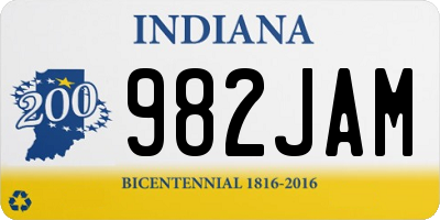 IN license plate 982JAM