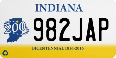IN license plate 982JAP