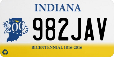 IN license plate 982JAV