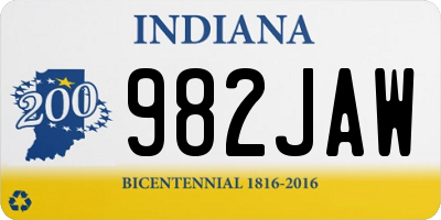 IN license plate 982JAW