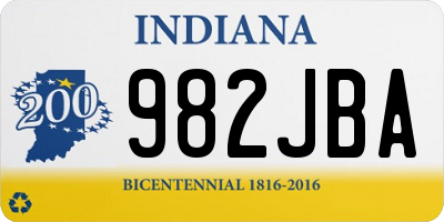 IN license plate 982JBA