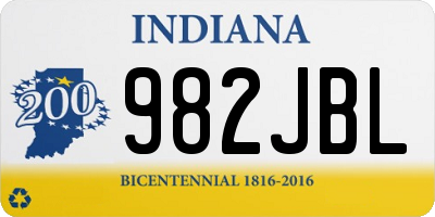 IN license plate 982JBL