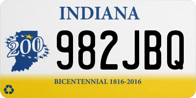 IN license plate 982JBQ