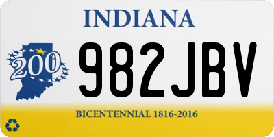 IN license plate 982JBV