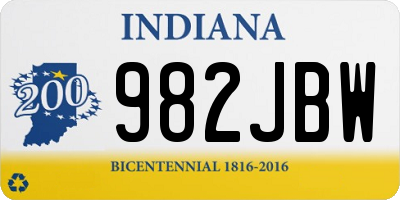 IN license plate 982JBW