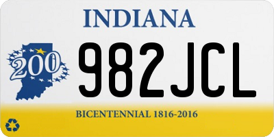 IN license plate 982JCL