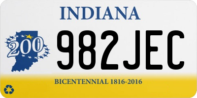 IN license plate 982JEC